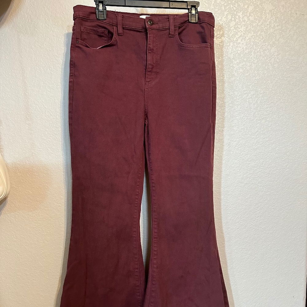 Burgundy flared Jeans